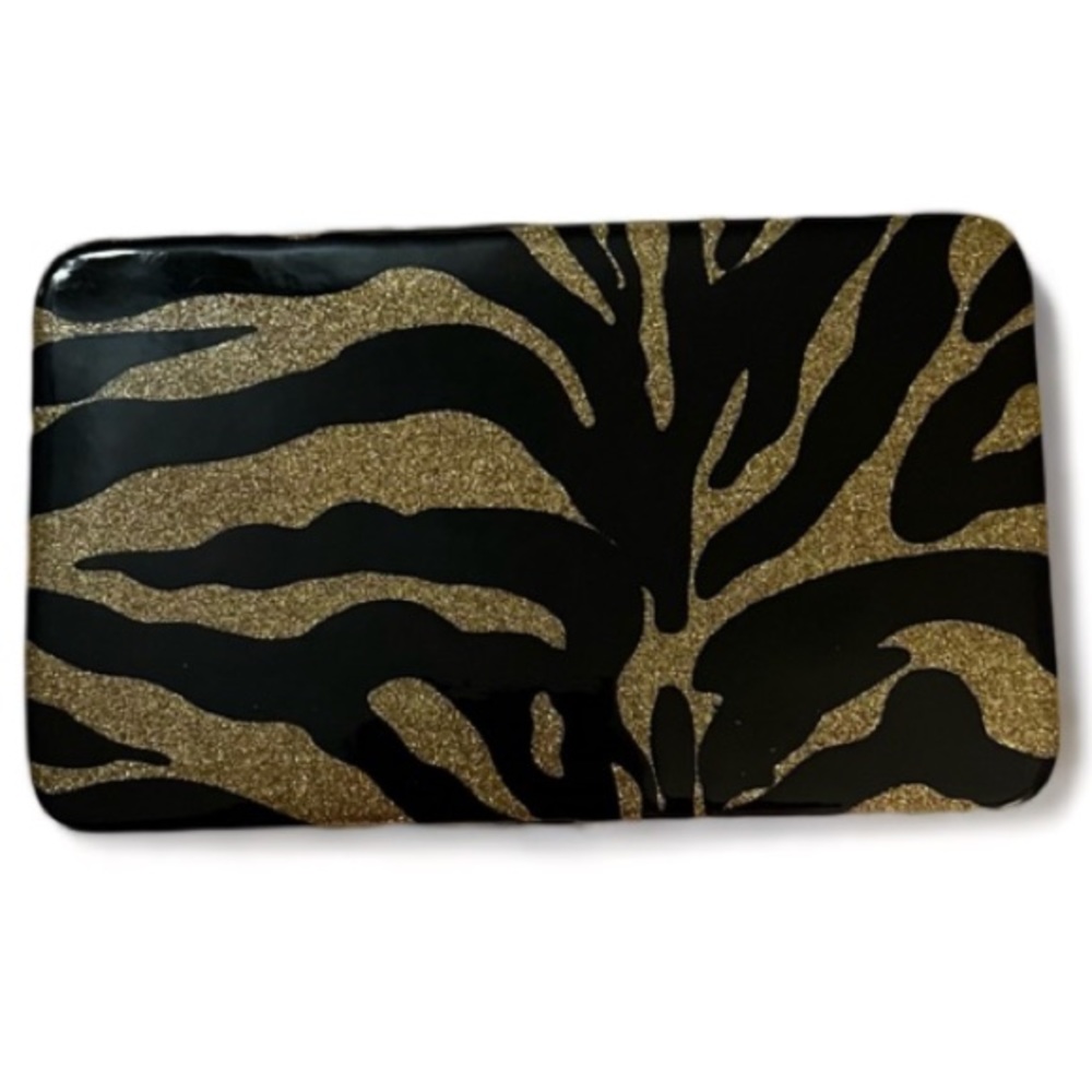 Tiger Print Black & Gold Animal Fashion Wallet |Credit Card Inserts | Checkbook